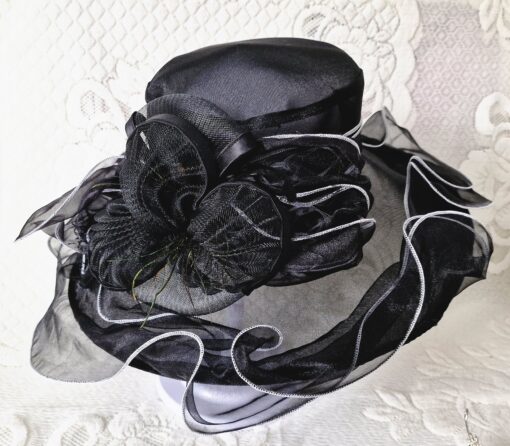 Elegant Organza Hatt Svart - Bild 2