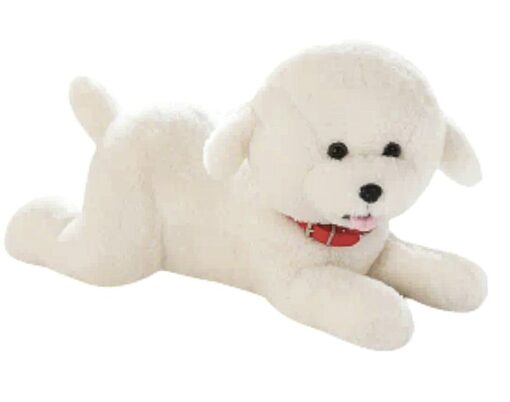 Bichon Frize Hund Plyschleksak 28 cm Vit