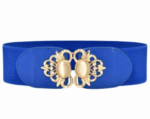 Elegant Elastisk Midjebälte Safirblå