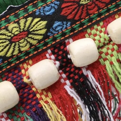 Vintage Broderad Tofs Tote Messenger Förvaringsväska - Bild 3