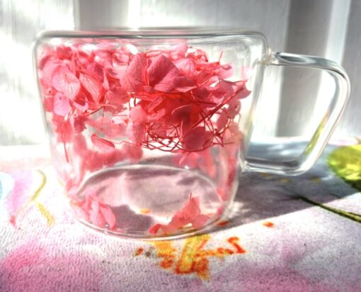 Glas Mugg Dubbelväggad Med Blommor Pink - Bild 6