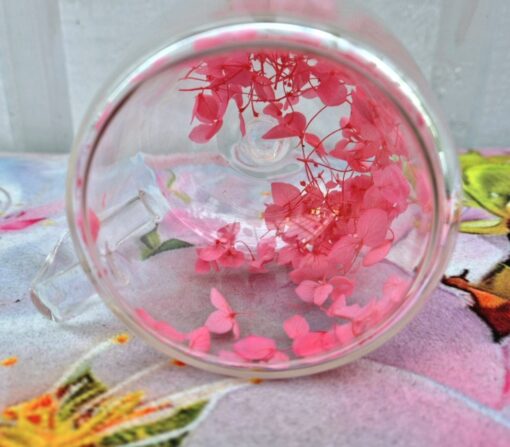 Glas Mugg Dubbelväggad Med Blommor Pink - Bild 5